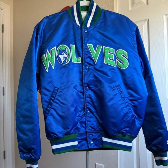 STARTER Other - Vintage 1990s Minnesota Timberwolves Satin Starter Bomber Jacket Sz L